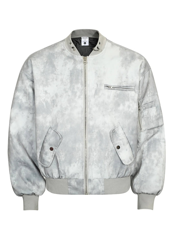 Men's Tie-Dye Zip-Up Bomber Jacket